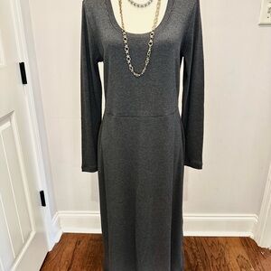 CAbi Charcoal Long Sleeve Dress (The Any Day Dress)